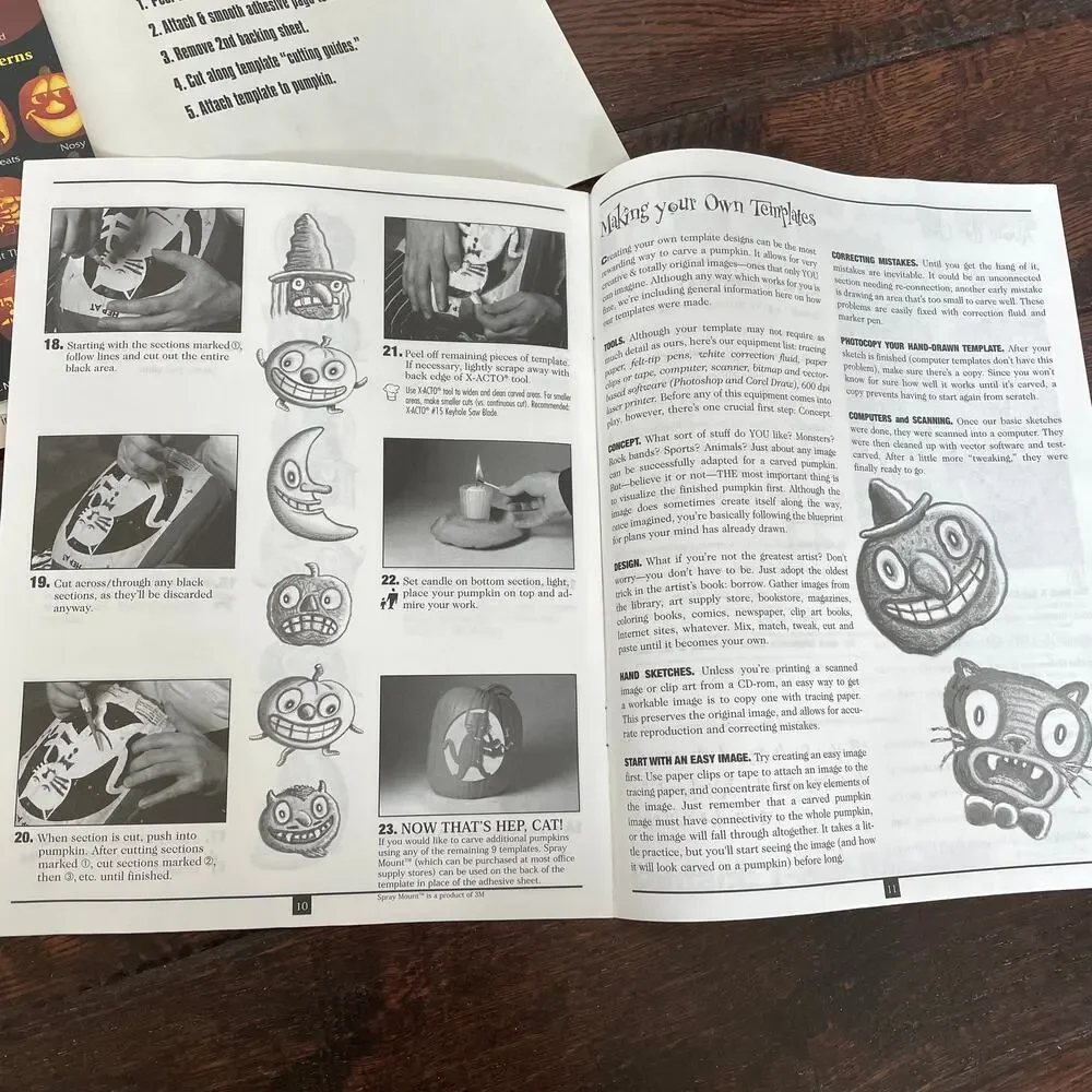 Vintage Pumpkin Carving Kit Halloween 2000 Pumpkin Masters Stencils & Saws Y2K